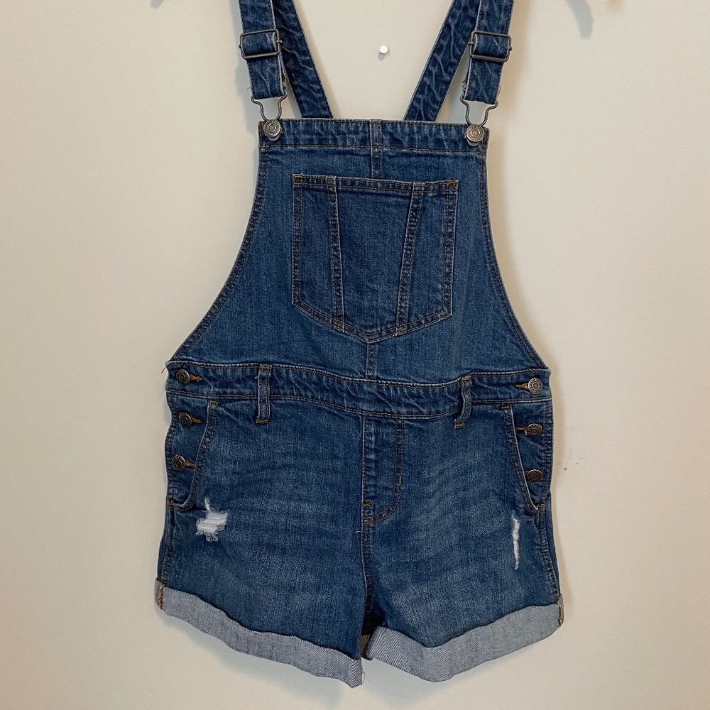 Old Navy distressed denim shortall size S